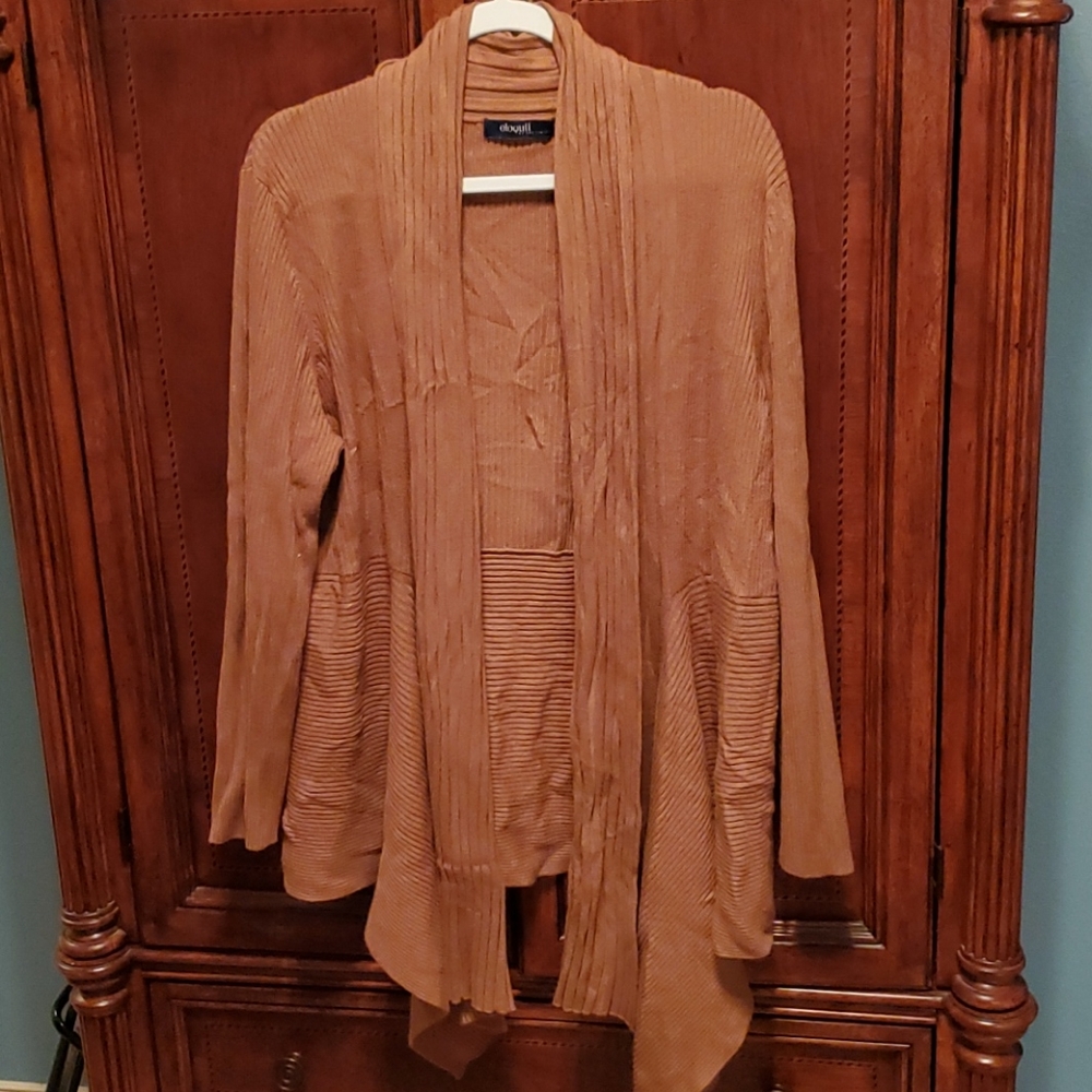 Eloqui by The Limited Caramel brown sweater jacket